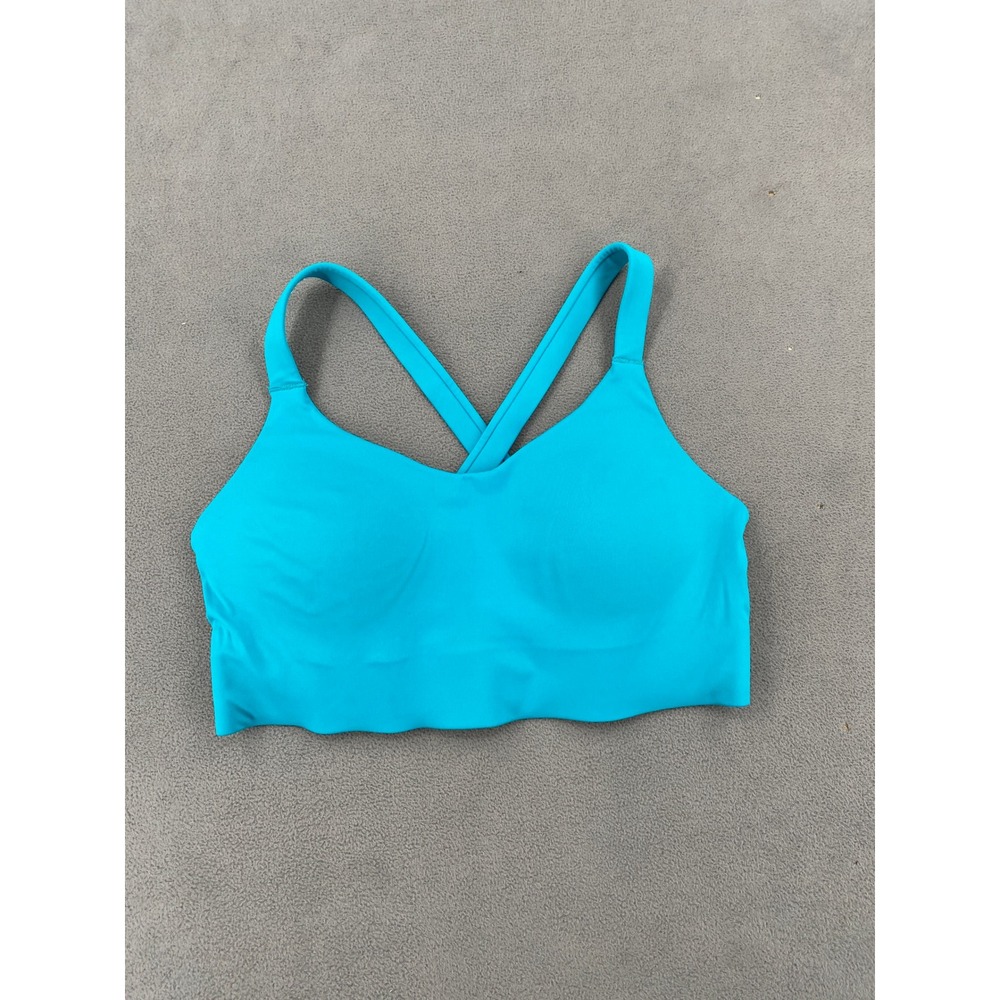 Zyia Active Turquoise Blue Criss Cross Back Padded Sports Bra Gym Yoga Workout